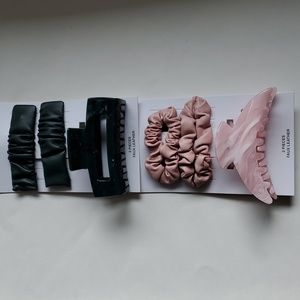 Time And Tru 2 Hair Claws & 4 Clips Set New